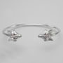 Fox Bangle In Silver With Rubies, thumbnail 3 of 3