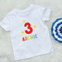 Kids Personalised Rainbow Birthday T Shirt, thumbnail 1 of 5