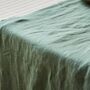 Personalised Sage Green Snowflake Linen Table Runner, thumbnail 3 of 3