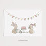 Personalised Girls Bunny Tea For Two Nursery Print, thumbnail 5 of 8