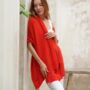Orangey Red 100% Cashmere Travel Wrap Pashmina Shawl Gift Boxed, thumbnail 4 of 9