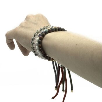 Dalmatian Jasper Silver Cord Bracleet, 2 of 5