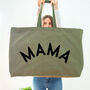 Mama Oversized Tote Bag Olive Green, thumbnail 4 of 7