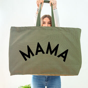 Mama Oversized Tote Bag Olive Green, 4 of 7