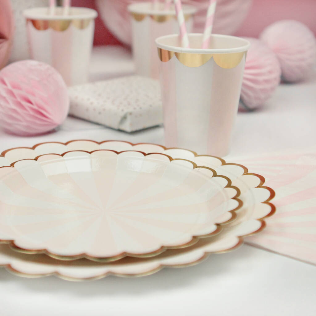 Baby Pink And Gold Party Tableware Set By Postbox Party