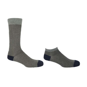 Lux Taylor Grey Luxury Crew And Trainer Men’s Socks, 3 of 7
