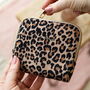 Leopard Print Square Velvet Pouch Jewellery Case, thumbnail 1 of 7