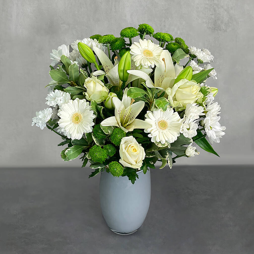 White Simplicity Hand Tied Bouquet Of Fresh Flowers