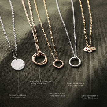 Personalised Small Birthstone Ring Necklace, 6 of 7