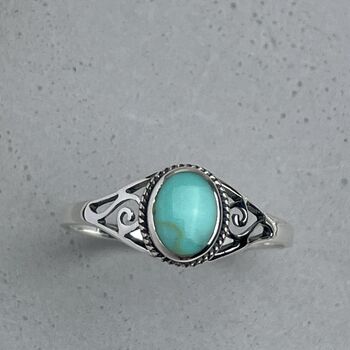 Sterling Silver Turquoise Ring, Boho Jewellery, 9 of 9
