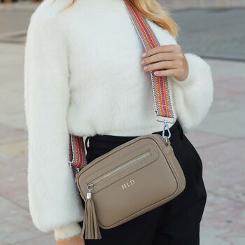 Personalised Florence Leather Crossbody Bag, 7 of 8
