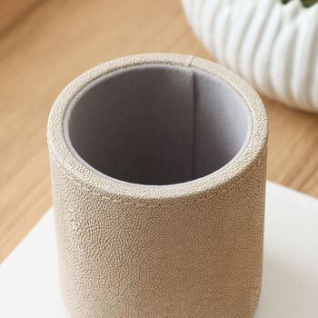 Faux Shagreen Ivory Pot, 2 of 3