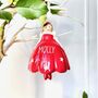 Personalised Ceramic Christmas Fairy Bell Decoration, thumbnail 3 of 4
