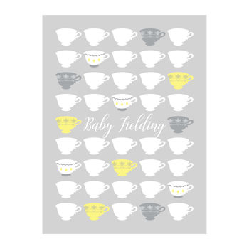 Tea Party Baby Shower Personalised Guest Book Print, 2 of 5