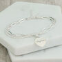 Sterling Silver Engraved Heart Paperclip Bracelet, thumbnail 2 of 9