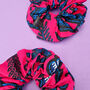 Two African Print Scrunchies | Pink Omolara Print, thumbnail 5 of 6