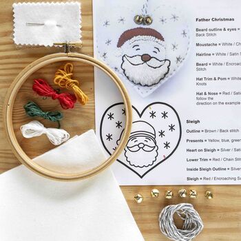 Christmas Decorations Set Craft Embroidery Stitch Kit, 3 of 7