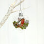 Christmas Glass Heart Robin Decoration, thumbnail 2 of 2