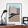 Brutalist Utopia Barbican Illustrated Poster Print, thumbnail 1 of 3