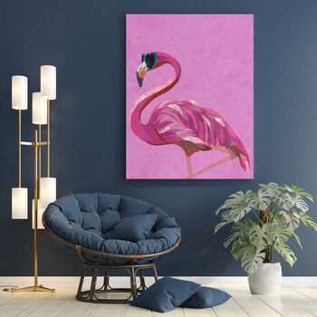 Pink Flamingo Magenta Gold Wall Art Print, 3 of 5