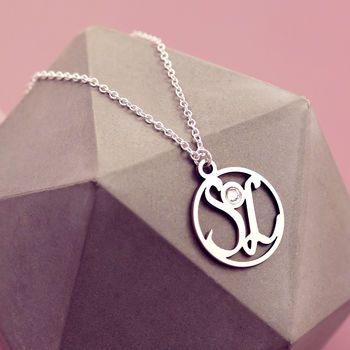 Sterling Silver Double Pierced Initial Pendant, 4 of 9