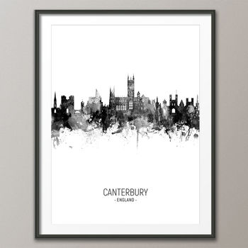 Canterbury Skyline Portrait Print And Box Canvas, 4 of 5