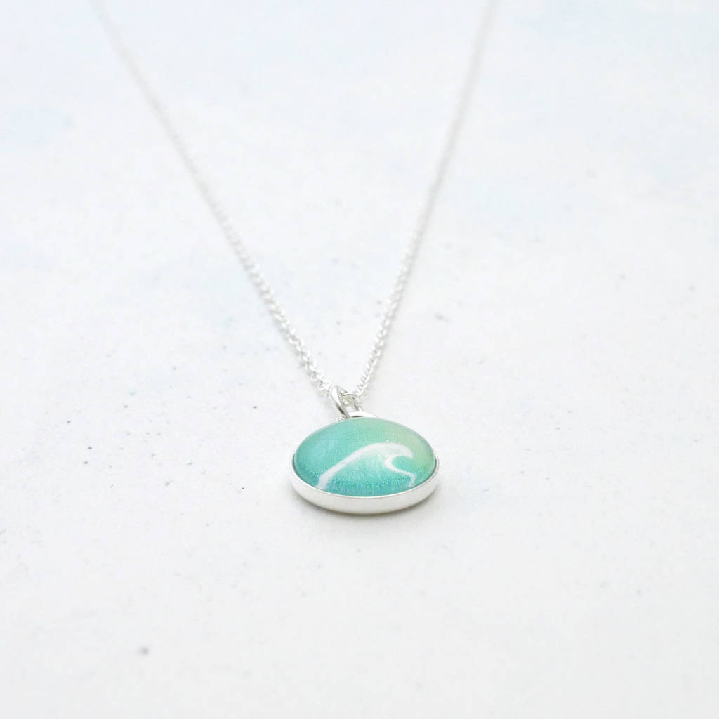Sterling Silver Ocean Wave Necklace By Cassiopi