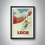 Lech Ski Resort Austria Travel Poster Art Print, thumbnail 1 of 8