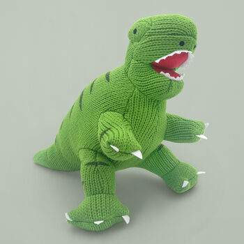 T Rex Dinosaur Soft Toy And Personalised Pyjamas, 3 of 8