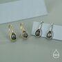 Sterling Silver Moss Agate Pear Drop Earrings, thumbnail 5 of 12