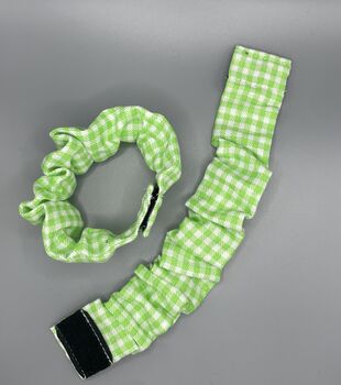 Breastfeeding Scrunchie Green And White Checked Cotton, 3 of 5