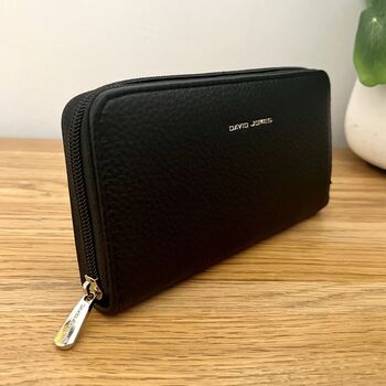 Faux Leather Textured Purse In Black, 2 of 3
