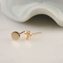 Solid Gold Pin Stud Earrings, thumbnail 2 of 8
