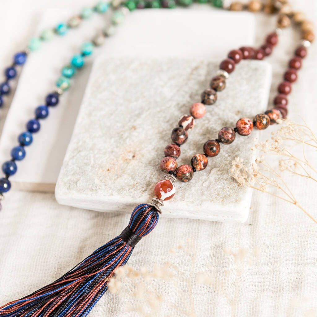 Natural Jasper And Agate Stone Meditation Necklace By Collections by ...