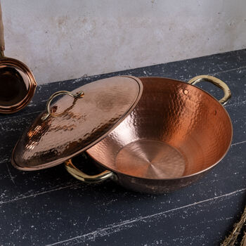 Hand Hammered Copper Stew Pot With Lid, 5 of 6