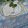 Willowwood Mist Floral Block Printed Tablecloth, thumbnail 4 of 9