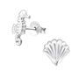 Seahorse And Shell Sterling Silver Earrings, thumbnail 5 of 5