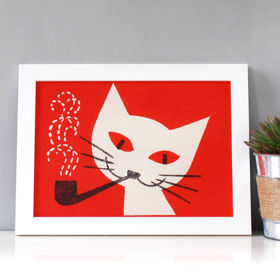 Vintage Cat With Pipe Print, 1 of 4