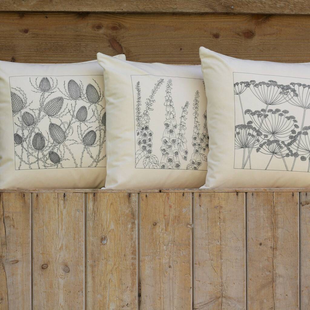 A Set Of Three Wildflower Cushion Covers, 1 of 6