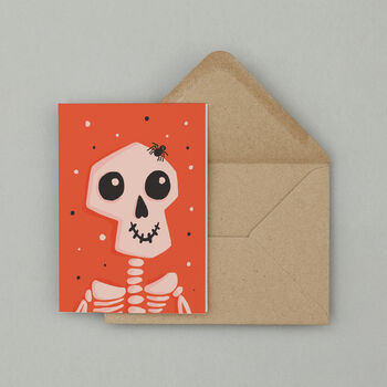 Happy Skeleton Halloween Greetings Card, 5 of 6