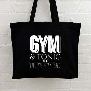 Personalised Tote Bags, Gym And Tonic Design, 2 of 3