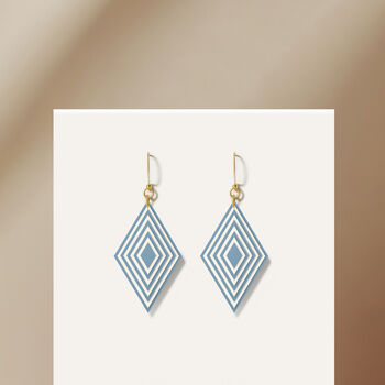 Blue And Cream Diamond Shaped Earrings, 3 of 6