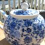Two Cup Teapot In Ditsy Blue Rose Design, thumbnail 6 of 7