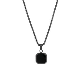 Black And Silver Onyx Pendant Necklace, 12 of 12