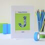 Liberty Print Initial Birthday Card, thumbnail 5 of 7