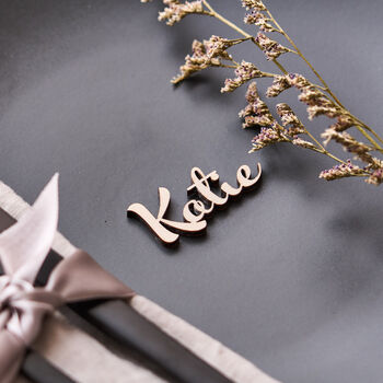 Personalised Wooden Wedding Name Place Setting, 4 of 5