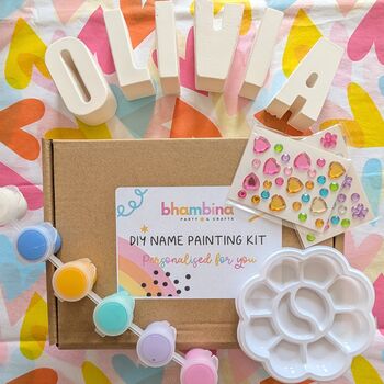 Diy Personalised Name Painting Craft Kit Gift Box, 6 of 9