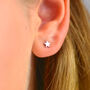 Sterling Silver Mini Plain Star Stud Earrings, thumbnail 1 of 5