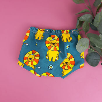 Illustrated 'Circus Lion' Print Baby And Toddler Shorts, 6 of 7