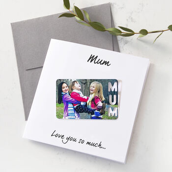 Personalised Card With Removable Metal Photo Keepsake For Mum, 2 of 7